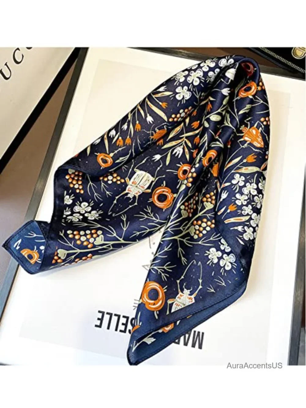 100% Mulberry Silk Small Square Scarf Lightweight Breathable Neck Scarf